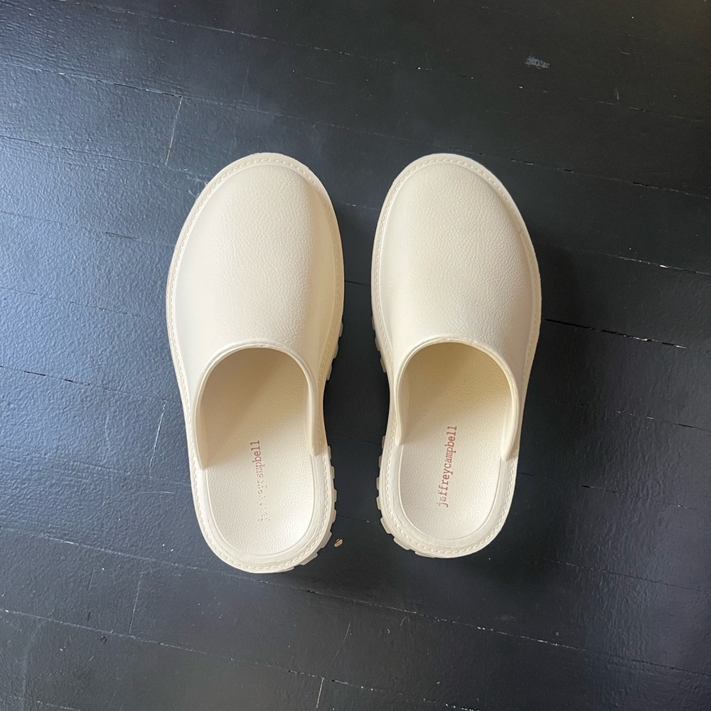Jeffrey Campbell Cream Platform Mules - Picture 2 of 3